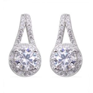 NEW 925 Sterling Silver Simulated Diamond Earrings